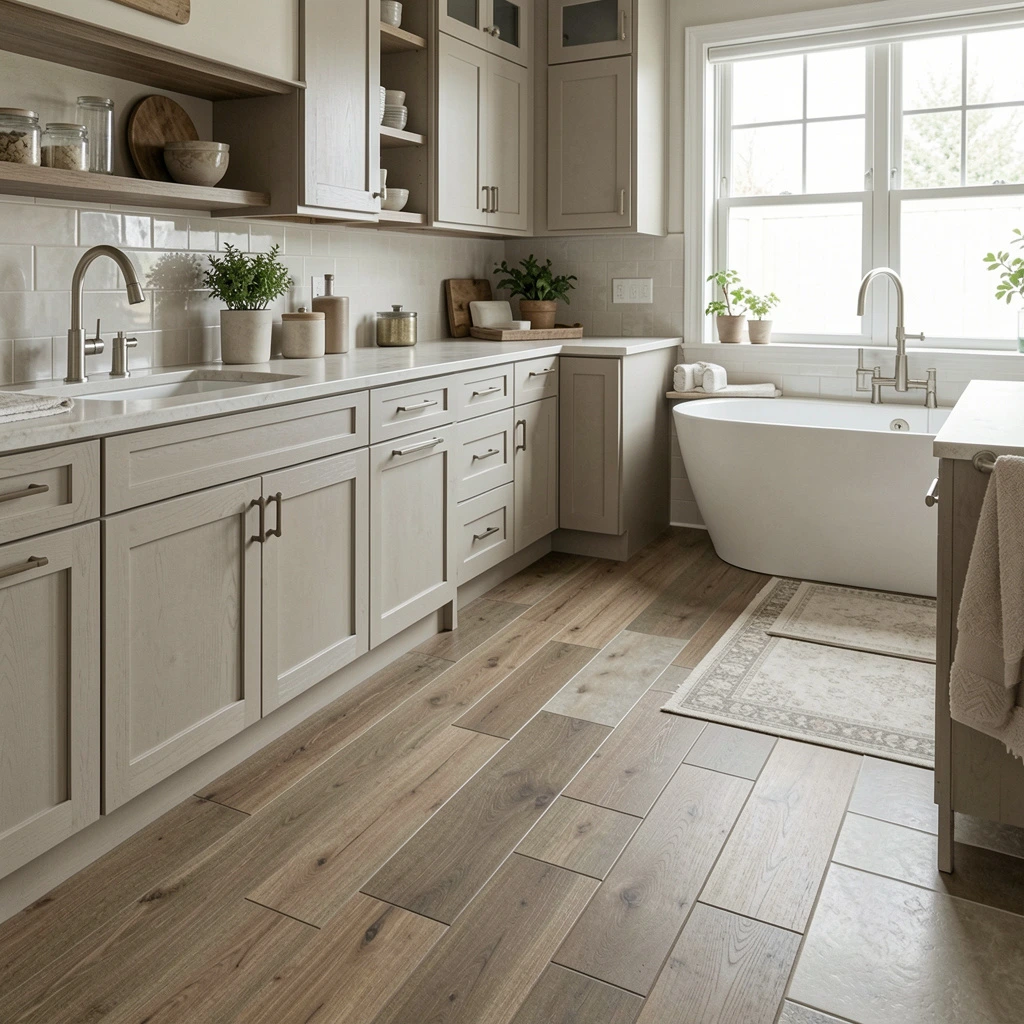 Kitchen and bathroom
